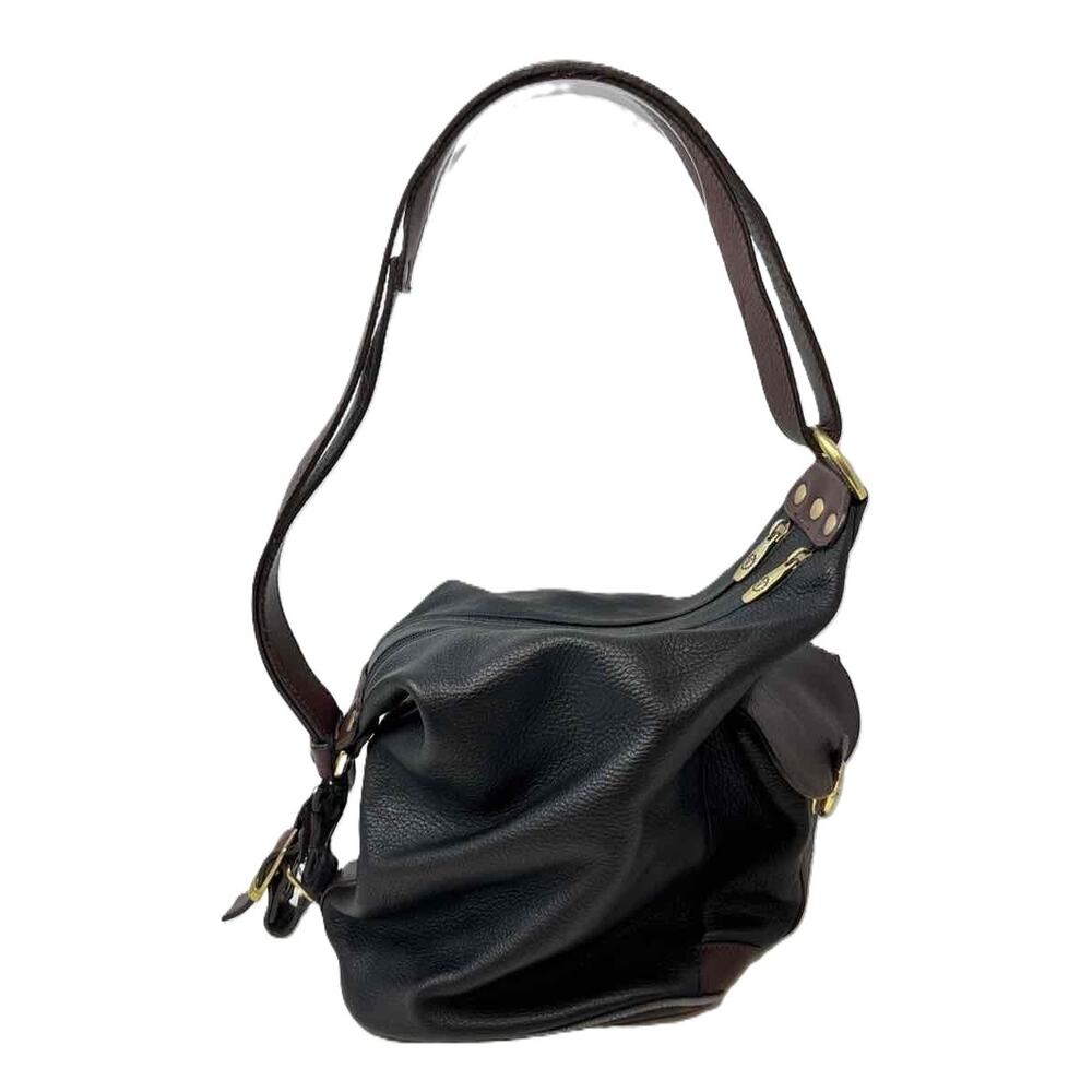 Valentina Italian Distressed Pebbled Leather Convertible Bucket Sling Bag - Picture 5 of 11